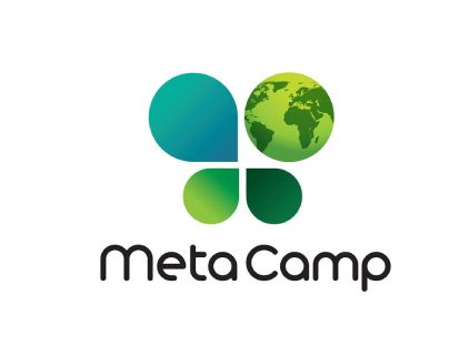 A logo of meta camp with the word " meta " in front.